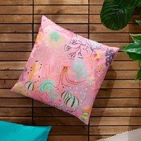 Furn Reef Printed Outdoor Cushion in Pink | Size: 45 cm x 45 cm