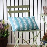 Wylder Chelsea Printed Outdoor Cushion in Bright Blue | Size: 30 cm x 50 cm