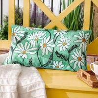 Wylder Daisy Fields Printed Outdoor Cushion in Mint | Size: 30 cm x 50 cm