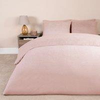 OHS Thermal Soft Teddy Fleece Duvet Cover Bedding Set in Dusty Pink | Size: Single