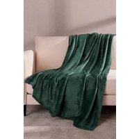 OHS Ultra Soft Blanket Throw Warm Flannel Fleece in Green | Size: 120 cm x 150 cm