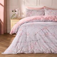 OHS Spring Blossoms Print Duvet Cover with Pillowcase in Light Pink | Size: Single