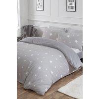 OHS Star Teddy Duvet Cover with Pillowcase Set in Light Grey | Size: Single