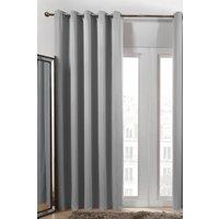 OHS Pair of Thermal Ready Made Eyelet Blackout Curtains in Light Grey | Size: 117 cm width x 137 cm drop