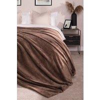 OHS Luxury Large Waffle Honeycomb Mink Warm Throw in Chocolate | Size: 150 cm x 200 cm