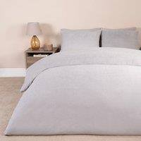 OHS Thermal Soft Teddy Fleece Duvet Cover Bedding Set in Light Grey | Size: Single