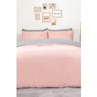 OHS Plain Dyed Reversible Duvet Cover Cover with Pillowcase Set in Light Pink | Size: King
