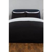 OHS Plain Reversible Duvet Cover With Pillowcase Set in White | Size: Single