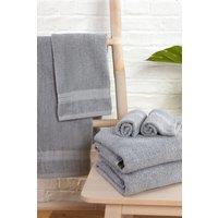 OHS 2 Pack of 100% Cotton Face Cloth Bathroom Towel in Silver