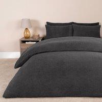 OHS Thermal Soft Teddy Fleece Duvet Cover Bedding Set in Navy | Size: Single