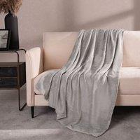 OHS Ultra Soft Flannel Fleece Throw Blanket in Grey | Size: 120 cm x 150 cm