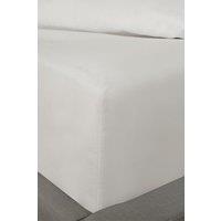 OHS Polycotton 30 Deep Elasticated Fitted Bed Sheet in White | Size: King Fitted