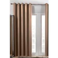 OHS Pair of Thermal Ready Made Eyelet Blackout Curtains in Beige | Size: 167 cm width x 183 cm drop