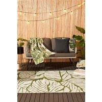 OHS Palm Garden Outdoor Rug Large Waterproof Non Slip Area Reversible Mat in Green | Size: 120 cm x 170 cm