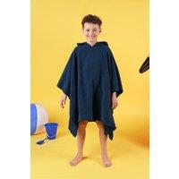 OHS Poncho Towel Absorbent Hood Quick Drying Beach Robe Childrens in Navy