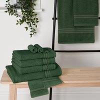 OHS 2 Pack of 100% Cotton Bathroom Hand Towel in Dark Green