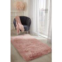 OHS Fluffy Rug Anti-Slip Plain Shaggy Floor Mat in Baby Pink | Size: 60 cm x 150 cm