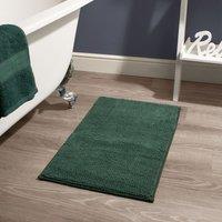 OHS Chenille Bath Mat Noodle Absorbent Non-Slip Soft Shower in Dark Green