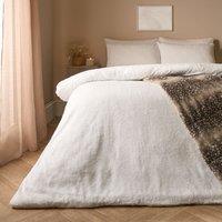 OHS Thermal Soft Teddy Fleece Duvet Cover Bedding Set in White | Size: Single