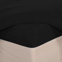 OHS Plain Dyed Non-Iron Fitted Bed Sheet in True Black | Size: Single Fitted
