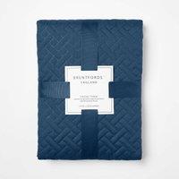OHS Geo Pinsonic Throw Blanket Quilted Bedspread in Navy | Size: 150 cm x 200 cm