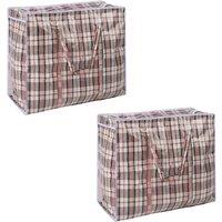OHS Laundry Bags Zip 2 x Extra Large Clothes Bedding Storage Bag Organiser in Grey
