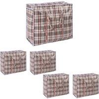 OHS Laundry Bags Zip 5 x Extra Large Clothes Bedding Storage Bag Organiser in Grey