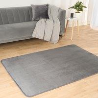 OHS Filled Microplush Rug Large Area Mat Carpet Living Room in Charcoal | Size: 120 cm x 170 cm