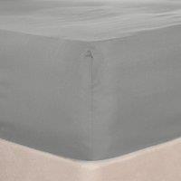 OHS Plain Bed Sheet Microfibre Deep Fitted Soft in Grey | Size: Double