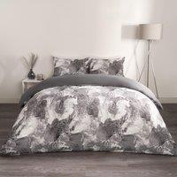 OHS Marble Duvet Cover Set Quilt Bedding Reversible in Grey | Size: Double