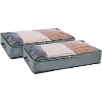 OHS Large Underbed Storage Bags 2 Pack Clothes Shoes Organiser in Grey