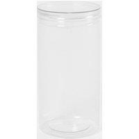 OHS Round Plastic Jar Food Storage Container Large Clear Lid in White