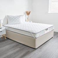 OHS Luxury Mattress Topper Soft Touch Protector Pinsonic Bed Cover in White | Size: Super King