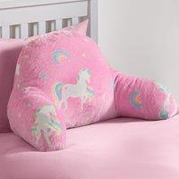 OHS Unicorn Reading Pillow Cushion Fleece Backrest Neck Lumbar Chair Support Seat in Pink