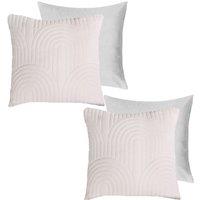 OHS 2 Pack Arches Pinsonic Filled Cushion Covers in Cream | Size: 45 cm x 45 cm