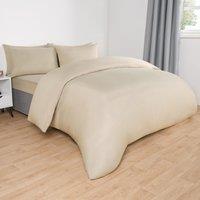OHS Plain Dyed Duvet Cover with Pillowcase Bedding Set in Natural | Size: King