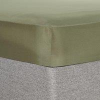 OHS Plain Dyed Non-Iron Fitted Bed Sheet in Bottle Green | Size: Single Fitted