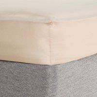 OHS Plain Dyed Non-Iron Fitted Bed Sheet in Natural | Size: Single Fitted