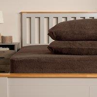 OHS 2 Pack Thermal Teddy Fleece Pillowcase Cover in Chocolate | Size: Standard Pillow Case