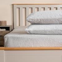 OHS 2 Pack Thermal Teddy Fleece Pillowcase Cover in Light Grey | Size: Standard Pillow Case
