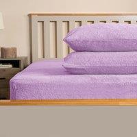 OHS 2 Pack Thermal Teddy Fleece Pillowcase Cover in Lilac | Size: Standard Pillow Case