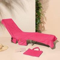 OHS Beach Towel Bag Microfibre Quick Dry Absorbent Bath Large Travel Spa in Pink