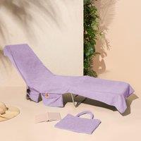 OHS Beach Towel Bag Microfibre Quick Dry Absorbent Bath Large Travel Spa in Lilac