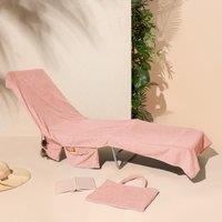OHS Beach Towel Bag Microfibre Quick Dry Absorbent Bath Large Travel Spa in Light Pink