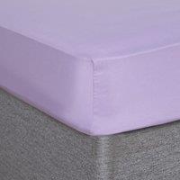 OHS Plain Dyed Non-Iron Fitted Bed Sheet in Lilac | Size: Single Fitted
