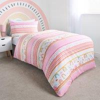 OHS Rainbow Duvet Cover Bedding Set Quilt Pillowcase Reversible in White | Size: Single