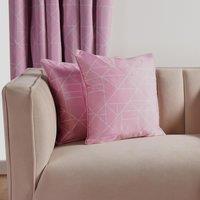 OHS 2 Pack Geo Matte Velvet Cushion Covers in Pink | Size: 45 cm x 45 cm