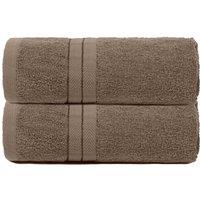OHS 2 Pack of 100% Cotton Bathroom Hand Towel in Light Beige