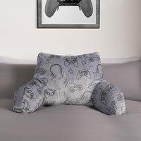 OHS Gaming Reading Cushion Filled Plump Padded Warm Bed Chair Soft Support Pillow in Charcoal