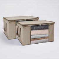 OHS Large Underbed Storage Bags 2 Pack Clothes Shoes 90.3L Organiser in Natural